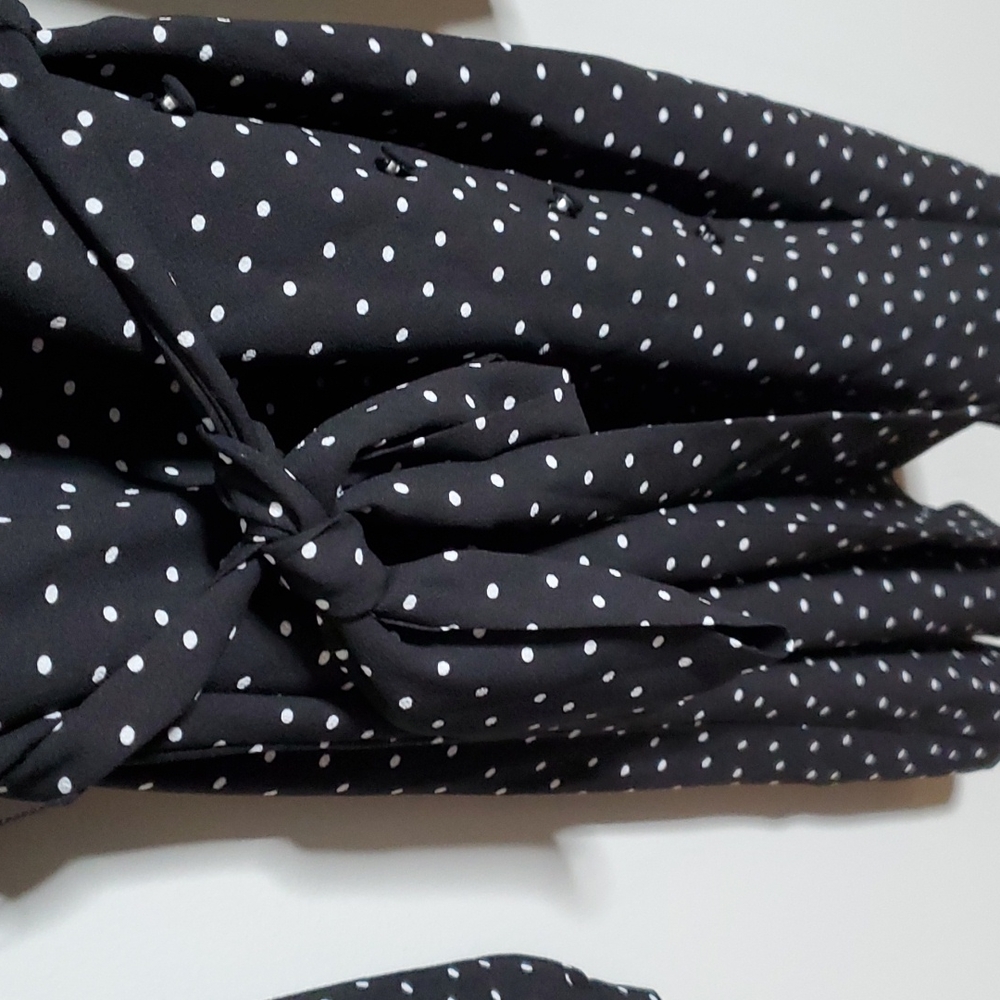 NWT 1. State Scatter Dot Wrap Front Long Sleeve Mini Dress size 4 - Picture 9 of 10